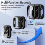 Vemigon Waterproof Case for Apple Watch Series 6 5 4 SE/SE2 with Tempered Glass Screen Protector 44mm, Full Coverage Hard PC Bumper Back Frame, Protective Cover for iWatch - (44mm Black) - Image 2