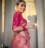 Sanu silk Kanjivaram Banarasi Silk Saree for Women And Girls, Traditional Indian Ethnic Wear with Rich Zari Work, Wedding And Festive Saree with Unstitched Heavy Blouse Piece - Image 3