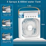 BM Ecom Traders Portable, 500 ml Water Tank USB Personal Cooler, Mini Humidifier Fan with 7 Colors LED Light, 3 Timer, Wind Speeds & Spray Modes for Office, Home - Image 2