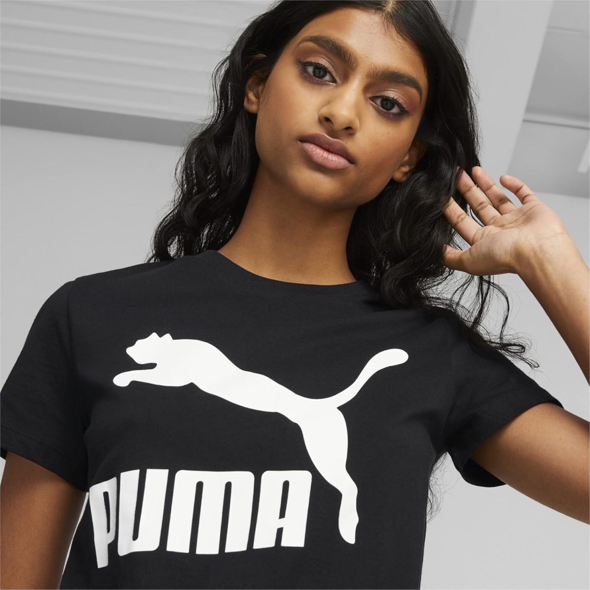 Puma Women Cotton Classic Logo Regular Fit T-Shirt - Image 7