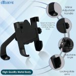 OTOROYS Metal CNC Bike Mount Holder Navigation 360 Degree Rotation Mirror Cradle for All Smartphones Bicycle, Motorcycle, Scooty (Black) - Image 2