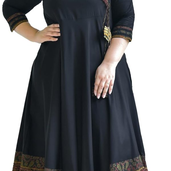 Yash Gallery Women's Rayon Relaxed Fit Angrakha Kurta