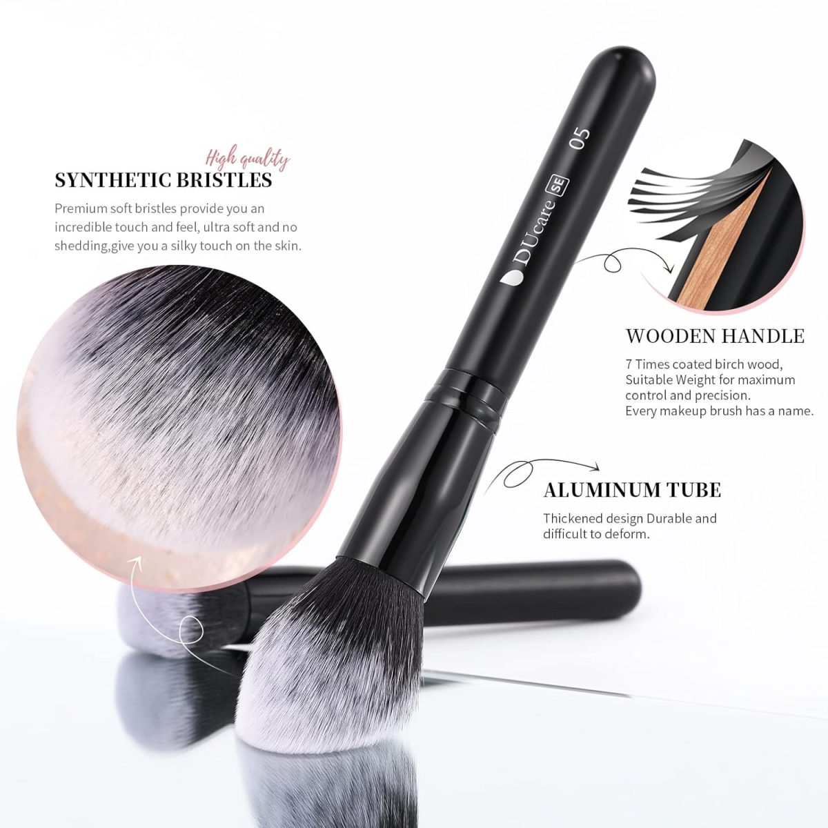 DUCARE Synthetic Bristles Makeup Brushes - Black , Pack of 27 , DRM-DF2725 - Image 5