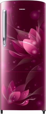 Samsung 183 L, 2 Star, Digital Inverter, Direct-Cool Single Door Refrigerator (RR20C2712R8/NL, Blooming Saffron Red)