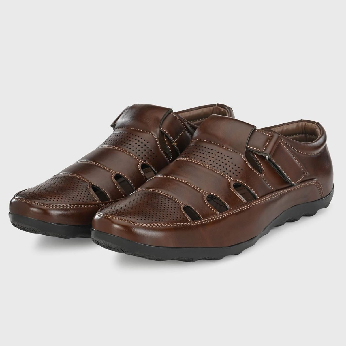 Centrino Men's Fisherman Sandals with Cushioned Insocks, Hook & Loop Strap, Trendy and Sporty Design, Premium Upper, Closed Sandal - For Spring Summer Travelling, Walking (2340) - Image 3