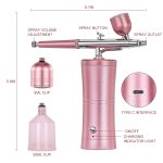 Bolt bee Airbrush Set, Professional Facial Makeup Airbrush Gun Kit USB Rechargeable Air Brush Pen for Makeup Skin SPA Art Nail Painting Tattoo Manicure Cakes DIY, with 3 Capacity Cups - Image 2