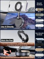 LiCB 360° Vaccum Magnetic Phones Holder, Magnetic Car Phone Mount, Hands-Free Suction Cup Phones Holder for Car/Gym/Mirror/Shower, Car Mount Compatible with All Mobile - Image 5