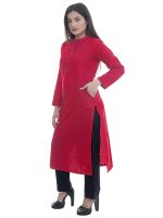 Club Fashion Plus Size Winter Wear Woolen Kurti for Women - Image 3