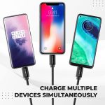 Ambrane Unbreakable 3 in 1 USB Fast Charging USB Cable with Type C, Lightning, Micro USB Port with 2.1 A, Compatible with iPhone, iPad, Samsung, OnePlus, Mi, Oppo, Vivo, Xiaomi, 1.25M (Trio-11, Black) - Image 6