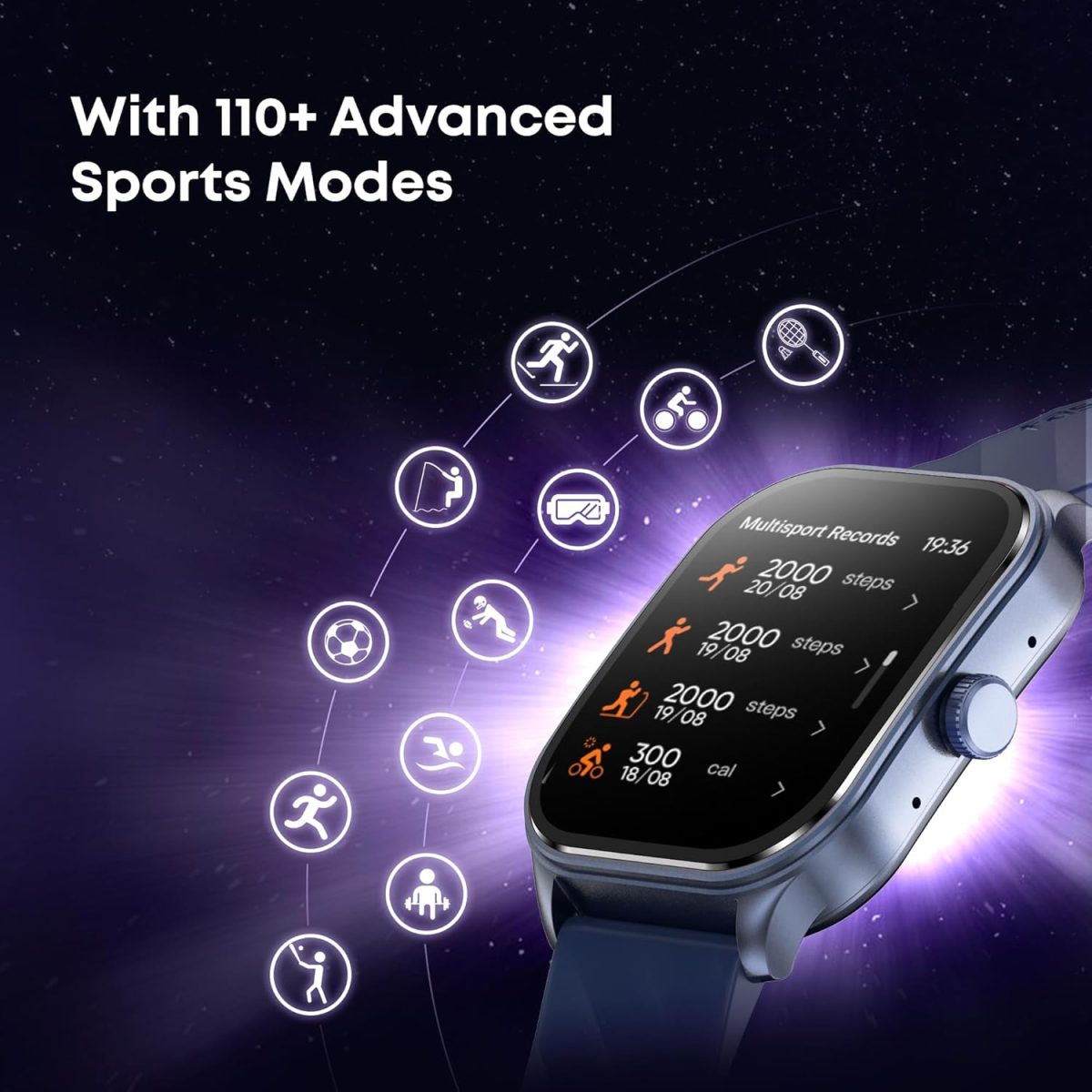 Fastrack Limitless FS2 Pro Smartwatch|1.96" Super AMOLED Arched Display with Functional Crown and Resolution of 410X502|Singlesync BT Calling|Nitrofast Charging|110+ Sports Modes|200+ Watchfaces,Teal - Image 6