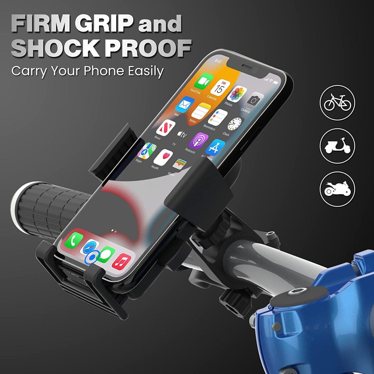 WeCool B1 360° Rotational Mobile Holder for Bikes,Motorcycle Handlebar Mounts for Maps and GPS Navigation,Bike Mobile Holder with One Click Locking, Firm Gripping, Anti Shake and Stable Phone Mount - Image 8