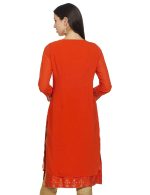 W for Woman Women's Synthetic Straight Fit Straight Kurta - Image 2