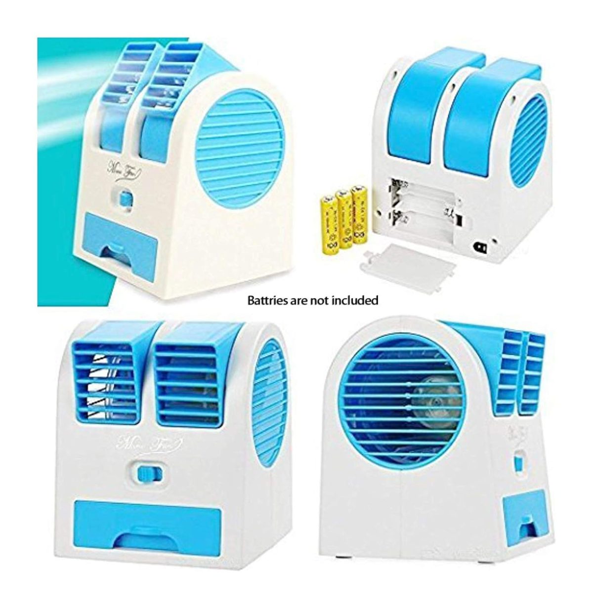 GEN Portable Mini AC USB attery Operated air conditionermini Water air Cooler oling Fan Blade Less Duel Blower with ice Chamber Perfect for Desk,Office,Study,Library,Room,Home,car,Outdoor - Image 3