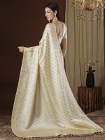 AKHILAM Women's Satin Silk Ethnic Motif Woven Design Saree With Unstitched Blouse (ARYA4401_FL_Parent) - Image 2