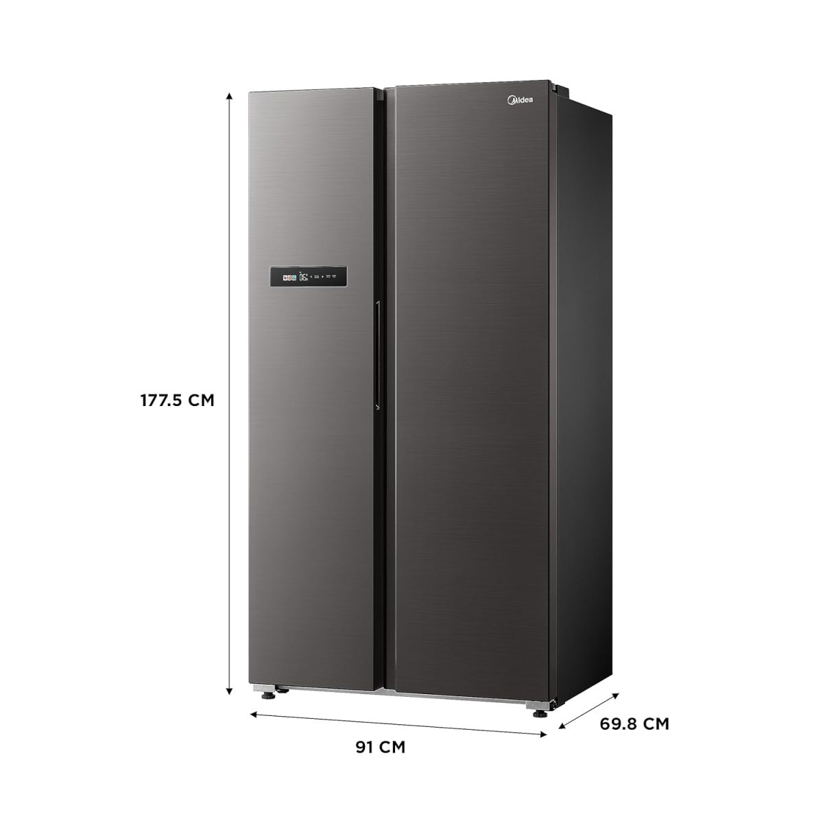 Midea 592 L Side By Side,frost free Wi-Fi Double Door Refrigerator Voice Assistant, App Control, Inverter, (MDRS791MIF28IND Jazz Black) - Image 8