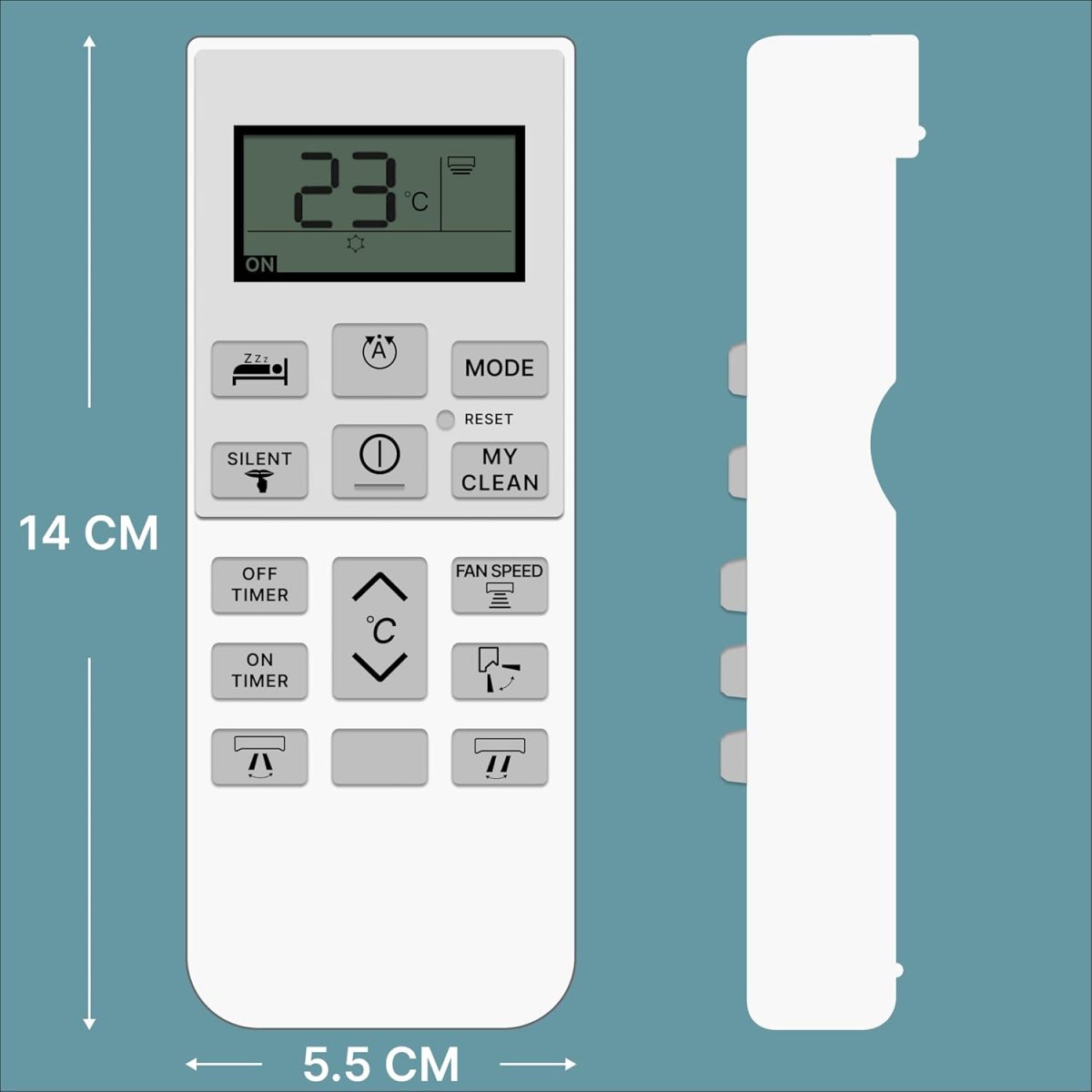 ZIEVA Compatible with Hitachi AC Remote Replacement for 1, 1.5, 2 ton Split/Window Air Conditioner - Please Match The Original Remote (AC 168 B) - Image 7