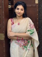 Murti Creation Women Digital Printed Plain Cotton Linen Saree With Blouse Pcs (Main) - Image 3