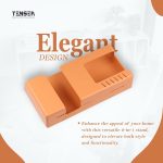 Tensea® Multifunctional Wall Mounted Mobile Holder with Remote Control Storage, Key Hanger & Pen Organizer Self-Adhesive, Space Saving Accessories for Every Room (Black) - Image 6