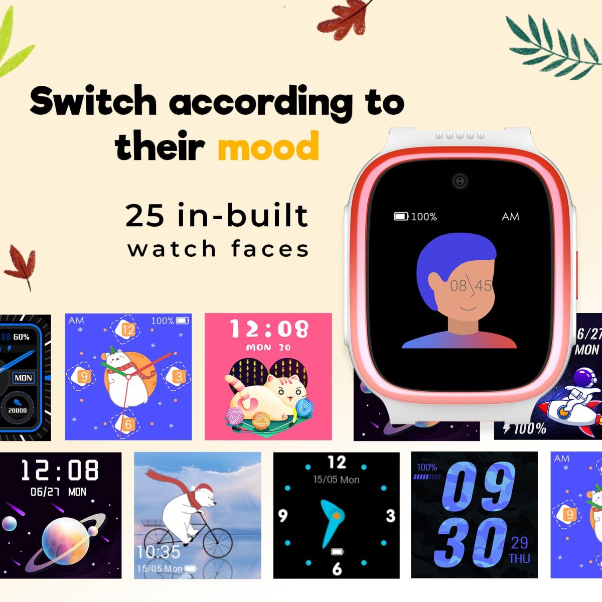 Noise Explorer Kids Smart Watch with GPS Tracking, 2-Way Video & Voice Calling, Safe Zone Alert, School Mode, SOS, Habit Formation, App for Parents (Phantom Blue) - Image 5