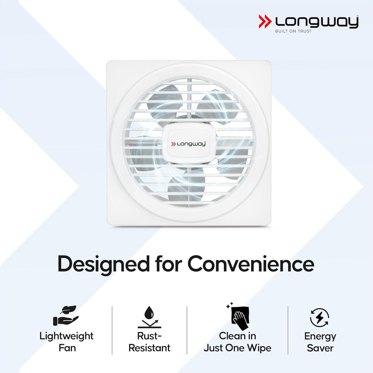 LONGWAY Gusto 6 Inch 150 MM Ventilation Exhaust Fan | High Speed Powerful Motor | Suitable for Bathroom, Kitchen, Office (White) - Image 7