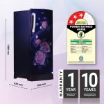 Haier 205 L, 3 Star, Direct-Cool Single Door Refrigerator (HED-213MRB-N, Marine Rose, Base Stand Drawer) - Image 6