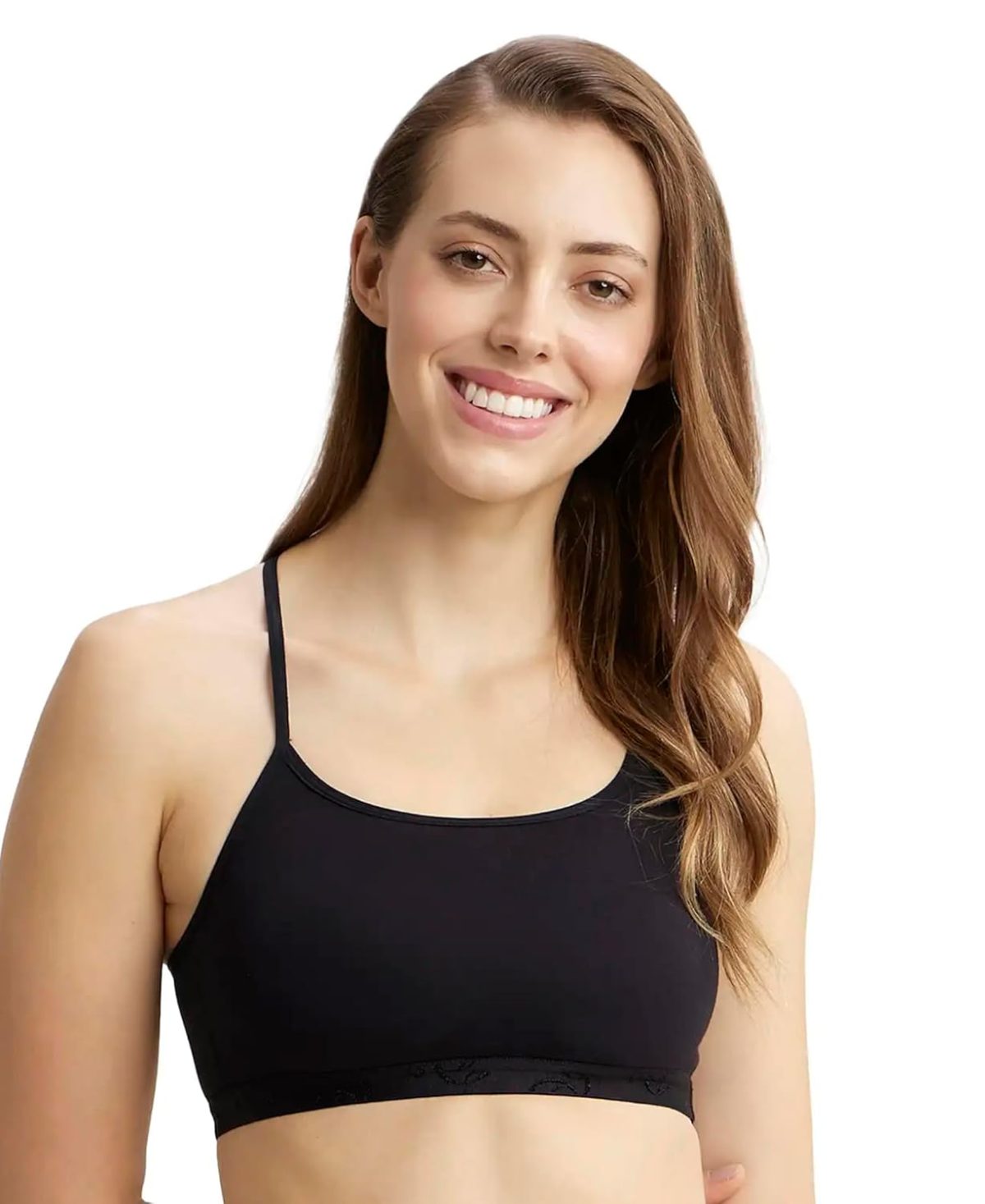 Jockey 1351 Women Super Combed Cotton Elastane Seamless Stretch Multiway Styled Crop Top with Adjustable Bra Straps and Stay Fresh Treatment