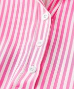 Leriya Fashion Striped Shirt Style Mini Dress for Women | Collared Casual A-Line | Tunic with Tie Sleeves & Front Buttons - Image 3