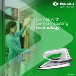 Bajaj DX 2 600-Watt Light Weight Dry Iron | Non-Stick Coated Soleplate | Anti-Bacterial Coating | 180 Degree Swivel Cord | Cool Touch Handle | 2-Yrs Warranty 【Grey】 - Image 4