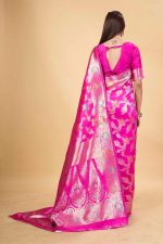 Sugathari Women's Rama Green kanjivaram banarasi silk saree for Patola festival Wedding silk with rich pallu Design sarees for women with blouse piece (San JM) - Image 3