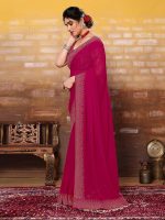 SIRIL Women's Hot Fixing Georgette Saree with Unstitched Blouse Piece - Image 2