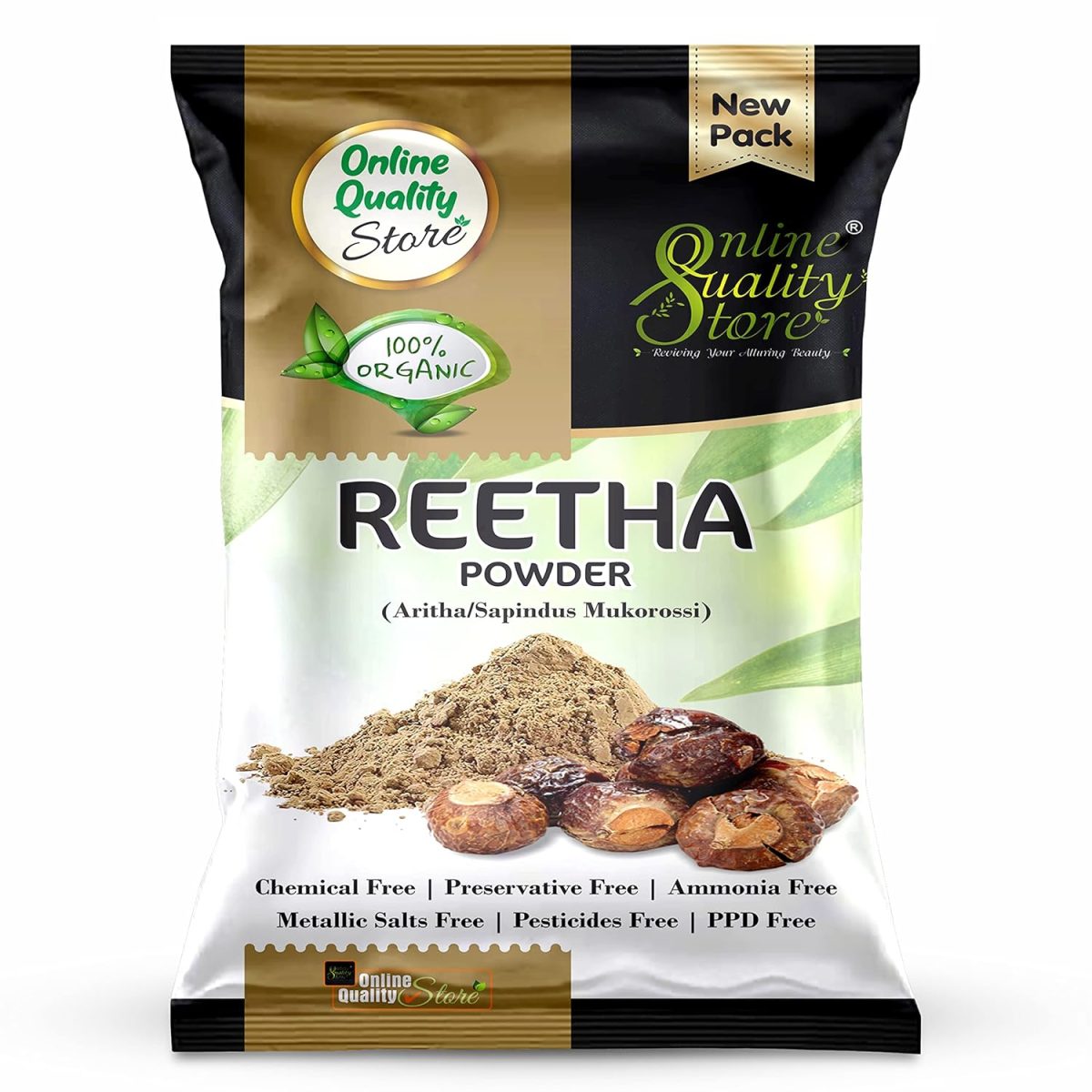 Online Quality Store Amla, Reetha, Shikakai Powder Combo Powder Pack For Hair R (Pack Of 3, Total 380G Pack), All Hair Type, Oily, Dry, Thick, Damaged, 3 Count - Image 4