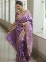 SGF11 Women's Kanjivaram Pure Soft Silk Saree With Blouse Piece - Image 4