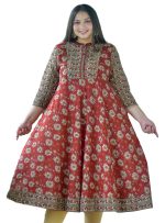 Yash Gallery Women's Cotton Relaxed Fit Anarkali Floral Printed Kurta