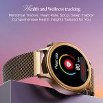 boAt Enigma Daze Women's Luxury Smart Watch w/ 1.3”(3.3cm) Luminous Display, Emergency SOS Live Location Sharing, Functional Crown, Watch Face Studio, QR Tray, BT Calling, HR & SpO2 (Metallic Gold) - Image 5