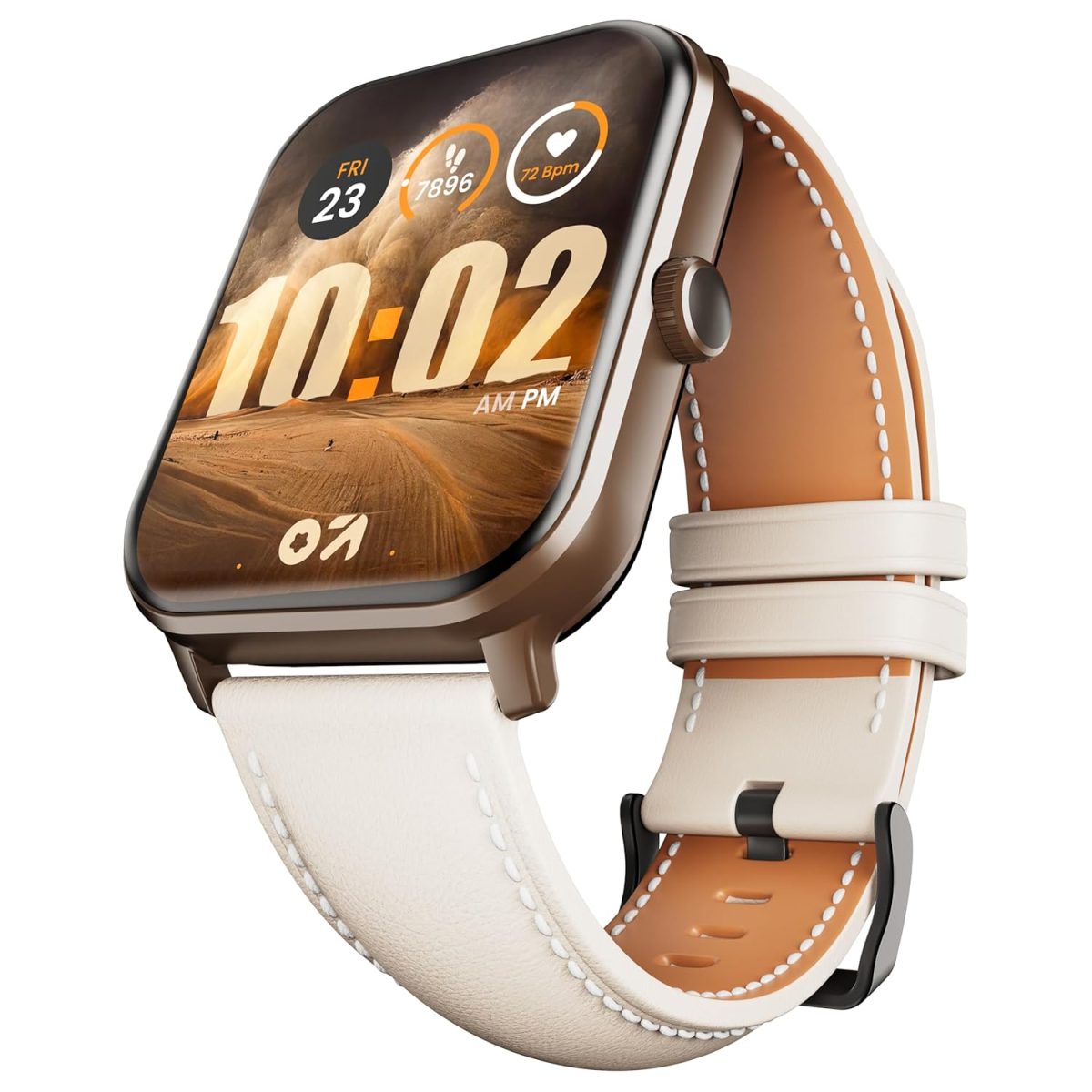 GOBOULT Drift+ Smart Watch 1.85''HD Screen, Bluetooth Calling, IP67, 500 Nits Brightness,150+ Watchfaces, AI Voice Assistant, SpO2 Monitoring, 100+ Sports Mode Smartwatch (Snow Leather)