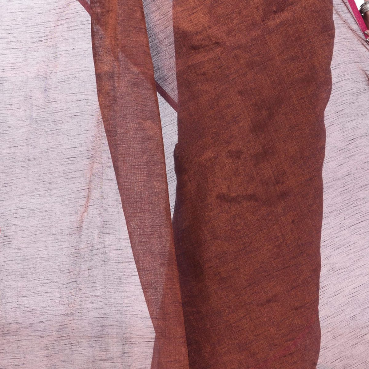 dB DESH BIDESH Women`s Bengal MayurKonthi Color Changer Tissue Pure Handloom Cotton Saree With Blouse Piece - Image 4