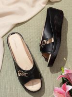 TRASE Women's Fashion Sandal, Faux Leather, Comfortable and Stylish Wedges| Soft Cushion Footbed For Women & Girls | For Casual Wear & Formal Wear Occasions 2.5 inches heel - Image 5