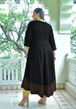 Yash Gallery Women's Rayon Relaxed Fit Angrakha Kurta - Image 4