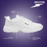 BRUTON EVA Lite Sport Shoes Running Shoes for Men- White - Image 3