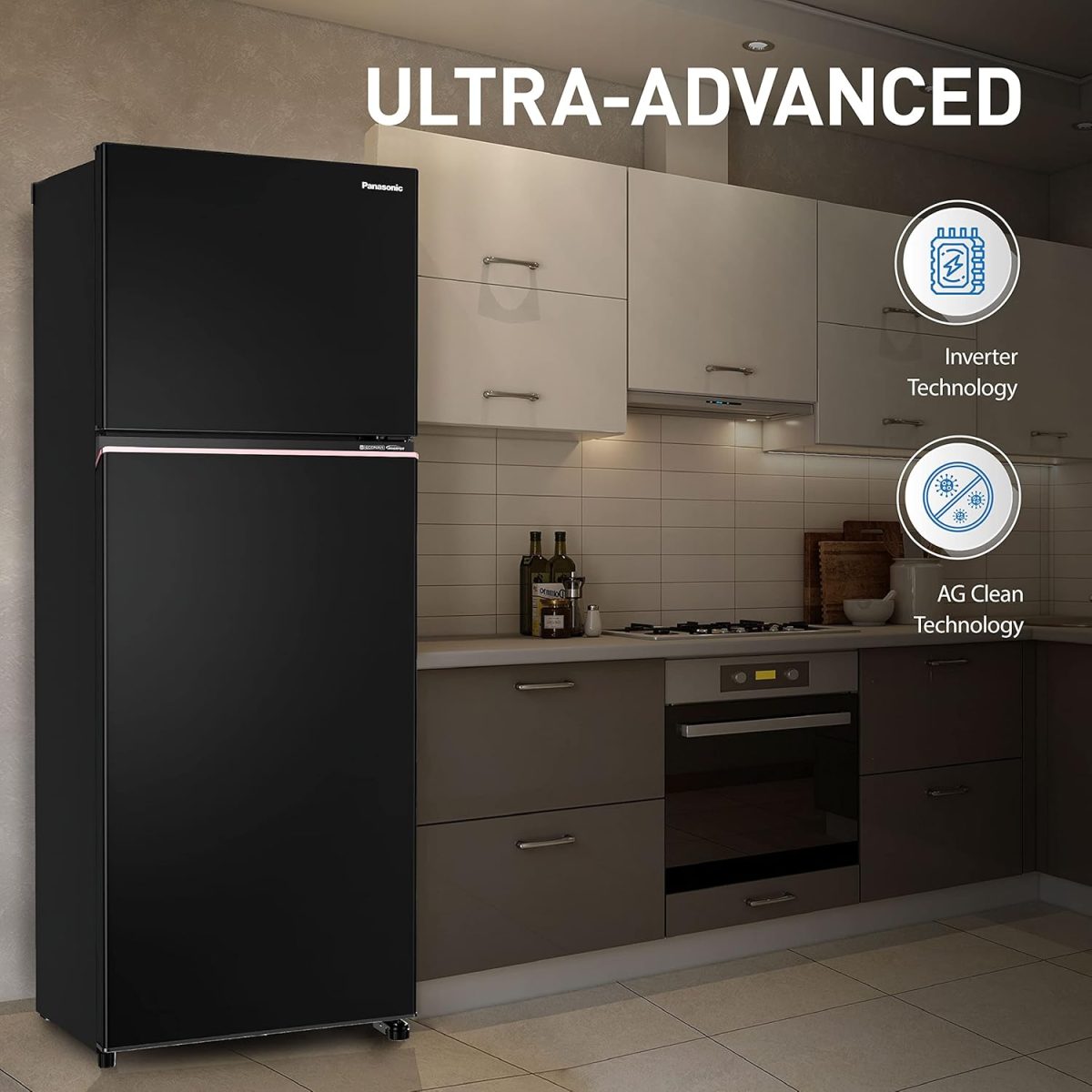 Panasonic 338 L 3 Star Prime Convertible 6-Stage Smart Inverter Frost-Free Double Door Refrigerator (NR-TG355CPKN, Diamond Black, Jumbo Fresh Vegetable Basket, Net Capacity 304L) - Image 6