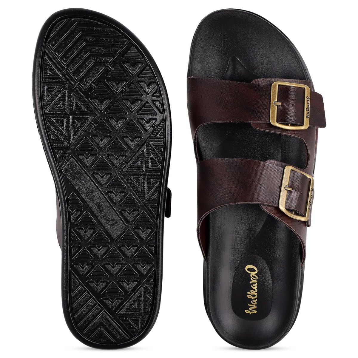 WALKAROO PLUS Bounceez Men's Fashion Sandal with Cushion Insole, Arch Support, Toe Seperator and Dual Buckle Straps for Casual Footwear - WE1337 - Image 5