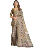SIRIL Women's Banarasi Silk Jacquard Zari Work Saree With Unstitched Blouse Piece