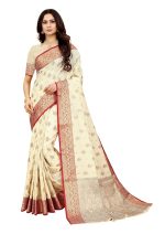 Expert E-commerce Services Womens New Latest Collection Kanjivaram Banarasi Cotton Linen Soft Silk Saree With Contrast Blouse - Image 2
