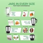 Longway Super Dlx 4 Jar 750 Watt Mixer Grinder - Black & Grey | ABS body | Heavy Duty Motor | Nano-grinding technology | 304 Grade Stainless Steel Blade | Noise levels 80-90 DB |1 Years warranty - Image 7