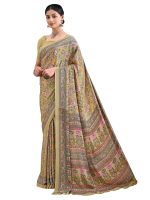 AKHILAM Women's Crepe Botanical Printed Saree With Unstitched Blouse (VIVNTA34301A_TFH_Parent)