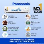 Panasonic 2 Ton 5 Star Wi-Fi Inverter Smart Split AC (Copper Condenser, 7 in 1 Convertible with True AI Mode, 4 Way Swing, PM 0.1 Air Purification Filter, CS/CU-EU24AKY5FM, White) - Image 2