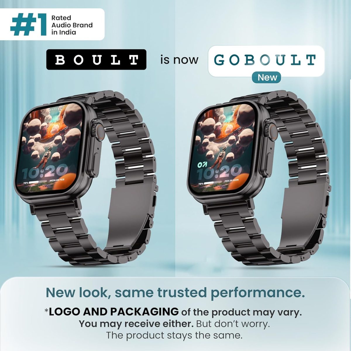 GOBOULT Newly Launched Crown Smart Watch 1.95'' Screen, BT Calling, Working Crown, Zinc Alloy Frame, 900 Nits Brightness, AI Voice Assistant, SpO2 Monitoring, 120+ Sports Mode (Chrome) - Image 2