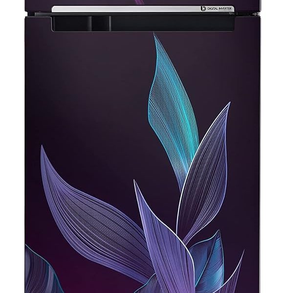 Samsung 236L 2 Star Inverter Frost-Free Double Door Refrigerator (RT28C31429R/HL,Paradise Bloom Purple) Base Stand Drawer