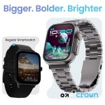 GOBOULT Newly Launched Crown Smart Watch 1.95'' Screen, BT Calling, Working Crown, Zinc Alloy Frame, 900 Nits Brightness, AI Voice Assistant, SpO2 Monitoring, 120+ Sports Mode (Chrome) - Image 6