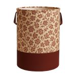 HOMFIL Brand - Laxis 45L Printed Laundry Bag for Clothes Foldable with Easy Carry Handles, Non Woven Laundry Basket for Clothes, Toys, Storage, Clothes Basket Storage Organizer - Brown